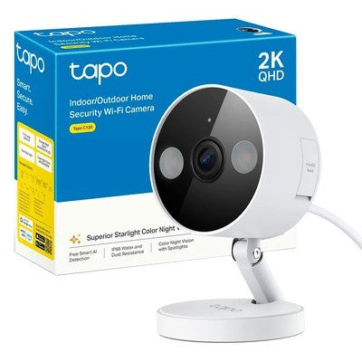 Camara De Vigilancia Tp-Link Tapo C120 2K 4Mp Wi-Fi Fija Resolucion 2304×1296 Vision Nocturna Deteccion De Movimiento Audio Bidireccional Compatible Alexa Google Assistant White – Tapo C120