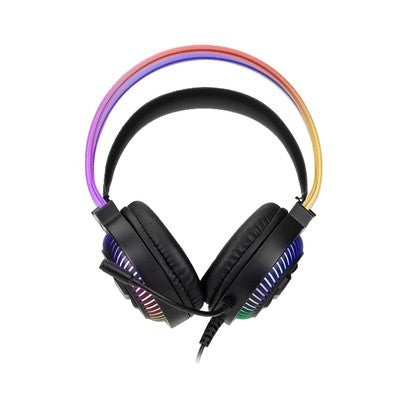 HEADPHONE XTRIKE ME GH-510L BK RGB ESTATICO EN DIADEMA, MICROFONO USB + JACK 3,5MM GARANTIA 12 MESES