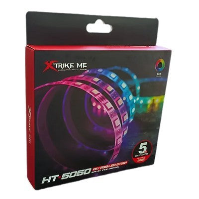 CINTA LED RGB XTRIKE ME HT-5050 5M USB 2,0 5V-1A  CONTROL POR APP ANDROID, IOS GARANTIA 12 MESES