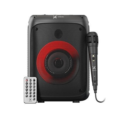 PARLANTE XTECH XTS-661 BT 5 JACK 3.5MM 10W RMS TWS LUCES LED BATERIA 3000 MAH. CARGA 2.30H USB-C INCL MIC. INALAMBRICO GARANTIA 12 MESES