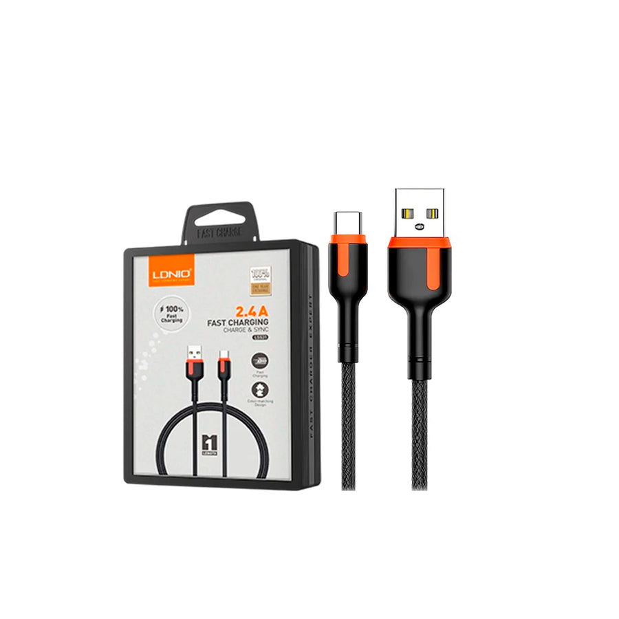 CABLE LDNIO LS532 2M 12W 2.4A USB-IPH - CORDÓN BLACK