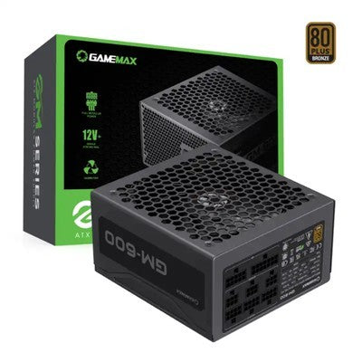 FUENTE DE PODER GAMEMAX 600W GM-600 BK MODULAR 80+ BRONCE FAN 14CM 100-240V GARANTIA 12 MESES