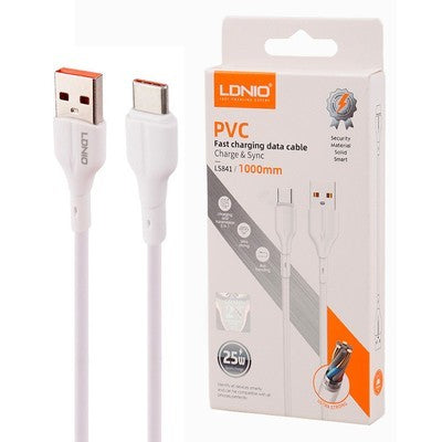 CABLE LDNIO LS841 1M 25W USB-TC - WHITE