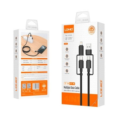 CABLE LDNIO LC16 1.2M 4EN1 TC-USB + TC-IPH