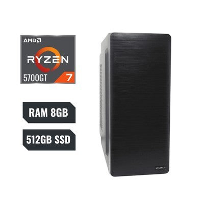 CPU DESKTOP COMPUTADOR DE ESCRITORIO XTRATECH XT38C500A RYZEN 7 5700GT RAM 8GB SSD 512GB WINDOWS 11 HOME (INCLUYE TECLADO Y MOUSE USB) ENSAMBLADO