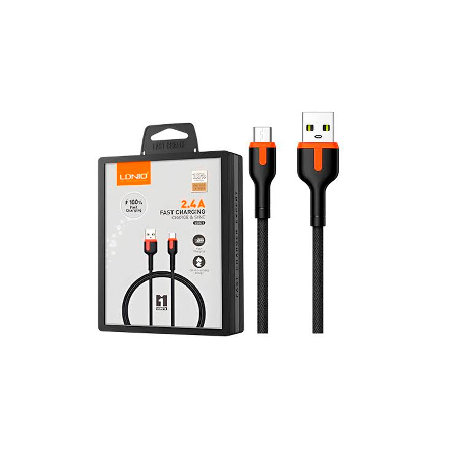 CABLE LDNIO LS531 1M 12W 2.4A USB-V8 - CORDÓN BLACK