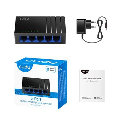 SWITCH CUDY 5PTOS 10/100/1000 PLASTICO