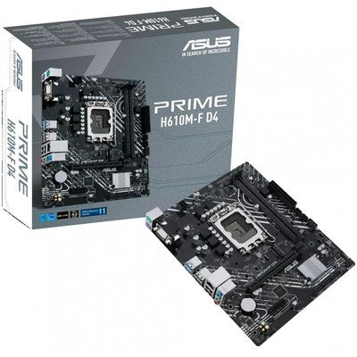 MAINBOARD ASUS PRIME H610M-F-D4 R2.0 DDR4 LGA1700 12VA-13AVA PCIE 4.0 ACT BIOS 14AVA M.2 1 X HDMI 2 USB 2.0 2 USB 3.0 1 X RJ45 AUDIO - 90MB1H70-M0EAY0