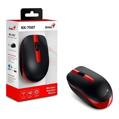 MOUSE GENIUS NX-7007 ROJO 3 BOT. DPI 1200 BLUEEYE INCL PILA AA GARANTIA 12 MESES