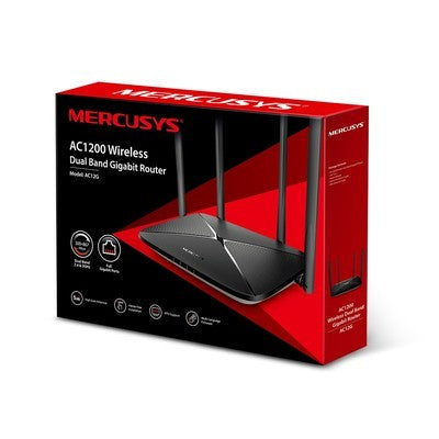 ROUTER MERCUSYS AC12G GIGABIT AC1300 DUAL BAND 2.4GHZ 400MBPS Y 5GHZ 867MBPS MU-MIMO 4 ANT * 5DBI GARANTIA 12 MESES