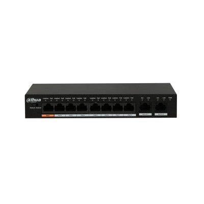 SWITCH POE DAHUA 8 * PUERTOS POE (60W) + 2*UPLINK GIGABIT CAPA 2 METALICO DH-CS4010-8ET2GT-60 GARANTIA 12 MESES