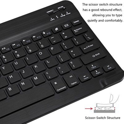 TECLADO BLUETHOOT WIRELESS CON LUZ 10" 78 TECLAS INGLES - 20-01-059