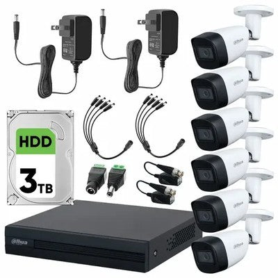 KIT 6 CÁMARAS CON AUDIO 1080 HD