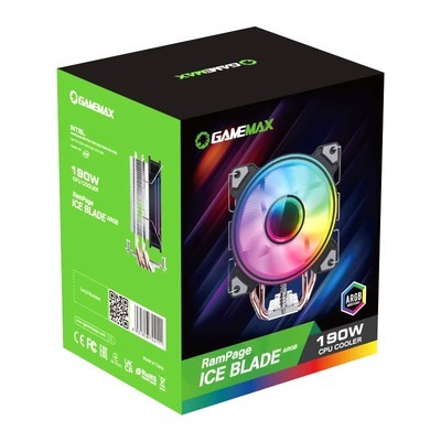 COOLER CPU GAMEMAX ICE-BLADE ARGB DOBLE ANILLO INFINITO 120MM INTEL LGA 1700/115X/1200, AMD AM5/AM4 5V 3PIN 4PIN PWM GARANTIA 12 MESES