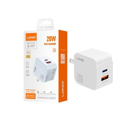 CARGADOR LDNIO Q1 20W 2P PD + USB + CAB TC-TC WHITE