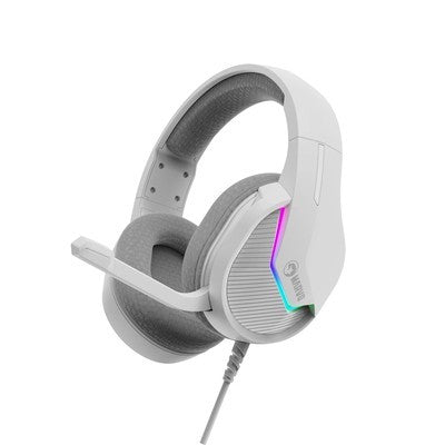 HEADPHONE MARVO H8618 WH INTERFAZ USB RGB ESTATICO, MICROFONO, CONTROL VOL/MICR EN CABLE GARANTIA 12 MESES