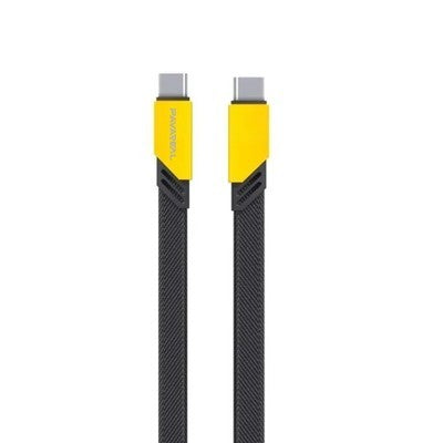 CABLE DE DATOS USB-C A USB-C PAVAREAL Q19CTC 1M 100W PD27 W NEGRO/AMARILLO TRENZADO GARANTIA 12 MESES