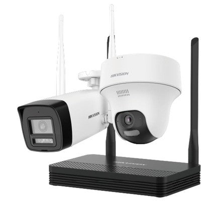KIT DE CÁMARA HIKVISION TIPO BALA WIFI NVS DE 2MP H.265 CON DOS CÁMARAS TIPO BALA KIT NVS 2MP/3MP