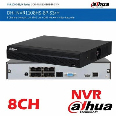 NVR DAHUA DE 8 MEGAPIXELES 4K 8 CANALES IP